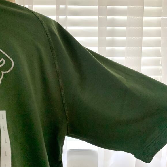 GU (Uniqlo) Sesame Street Oscar the Grouch Half Sleeve Sweat Look T-shirt Green - Picture 9 of 13